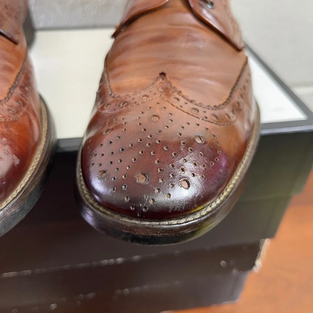 To Boot New‎ York Adam Derrick 79728 Brown Leather Wingtip Boots Lace up Men's 9